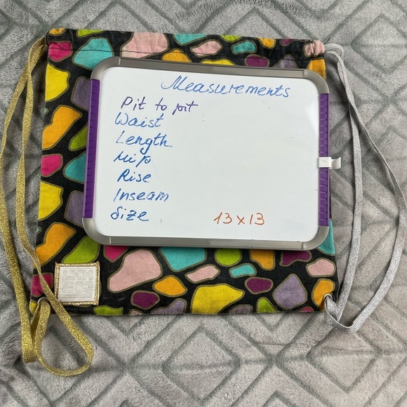 Little Miss Matched colorful canvas drawstring bag 13 by 13 inches - Picture 6 of 6